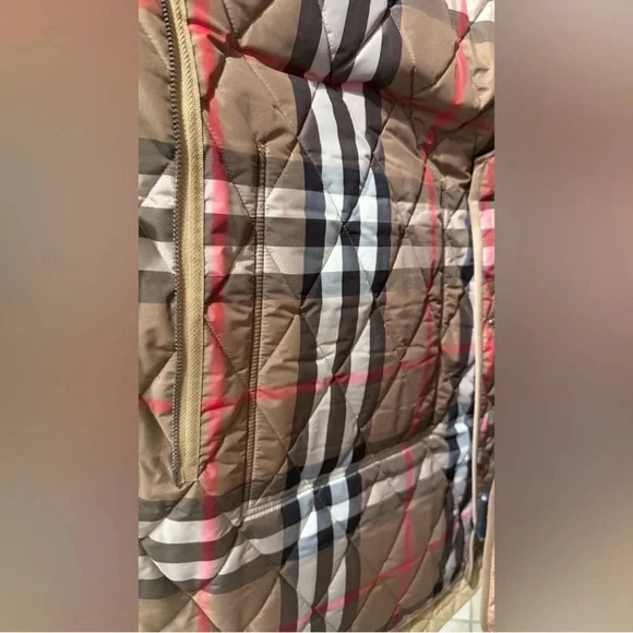 Burberry Tan Quilted Hooded Jacket L - Picture 8 of 10